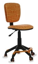 Кресло детское CH-204-F Ткань/Пластик, Оранжевый жираф (ткань)/Чёрный (пластик)